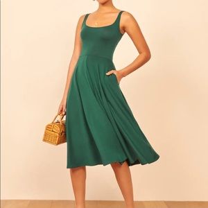 reformation jeans green midi jersey dress size L